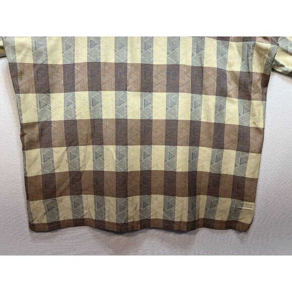 Minos Mens Button Down Shirt Short Sleeve Summer Size XL Multicolor Plaid Pocket - Picture 12 of 12